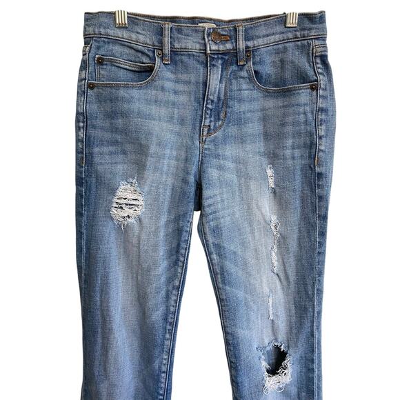 J. Crew Factory Stretch Jeans Mid-rise Distressed 25 X 27- Excellent - Picture 7 of 12